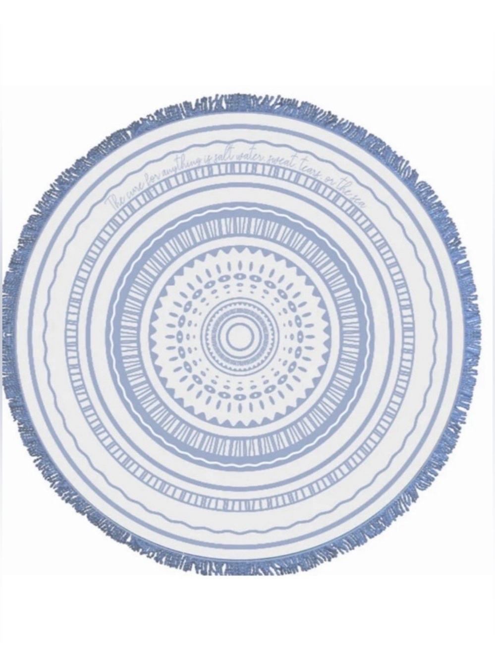 NEW | Earth Stripped - Blue Round Fringe Beach Towel / Throw